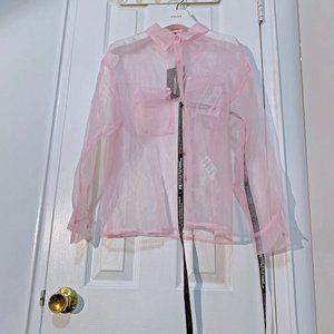 Organza sheer transparent shirt 90s Cluelesss